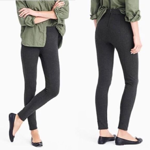 JCREW SZ SM PONTE GREY PIXIE PANTS - Picture 1 of 7